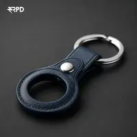 AirTag Keychain - RPD Genuine Leather Loop with Press Stud, Blue – Bild 4