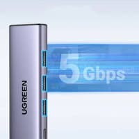Ugreen – USB-C Hub 5-in-1 mit HDMI 4K@60Hz & 3x USB-A (CM511 / 15597), grau/schwarz – Bild 5
