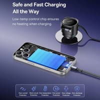 Baseus Enjoyment Max Car Charger - 60W Dual USB-C Retractable Cable, Rotatable Design - Black – Bild 4