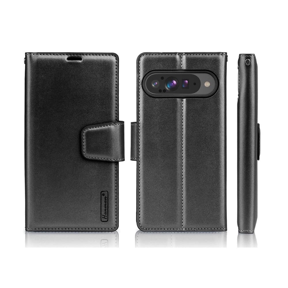 Google Pixel 10 / 10 Pro - Hanman Mill Flip Case mit 3 Kartenfächern, schwarz – 2