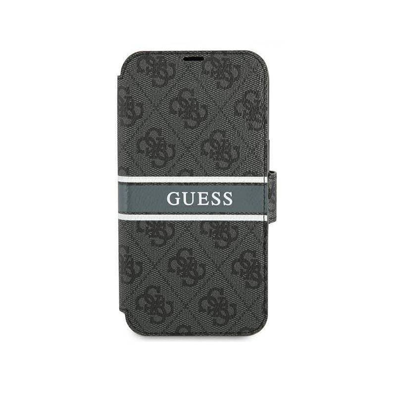 iPhone 13 Pro - Guess Book Case Stripe Black - GUBKP13L4GDGR