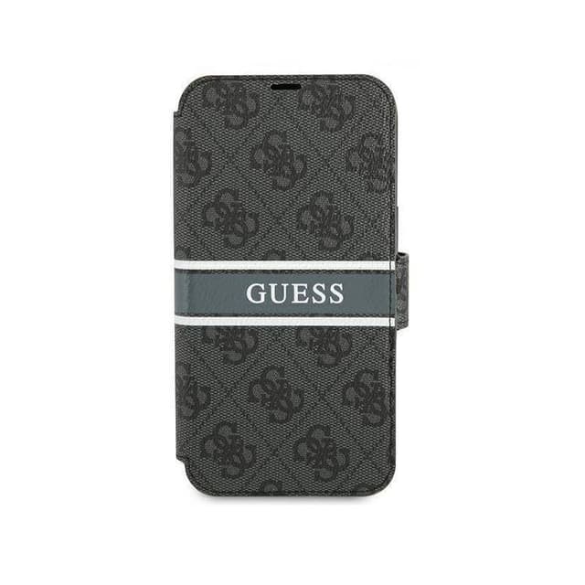 iPhone 13 Pro - Guess Book Case Stripe Black - GUBKP13L4GDGR