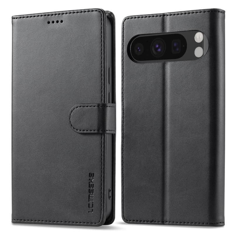 Google Pixel 10 Pro XL - LC.IMEEKE Wallet Etui mit 3 Kartenfächern & Magnetverschluss, schwarz