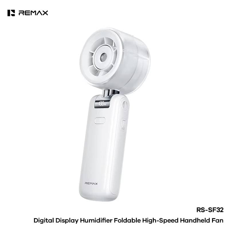 REMAX RS-SF32 Foldable Handheld Fan with Humidifier, White