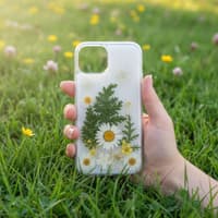 iPhone 13/14/15 - Custodia con fiori veri e felci verdi – Bild 2