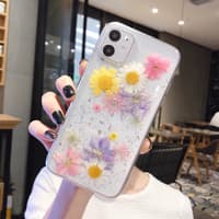 iPhone 16e/17e - Case with real flowers and silver accents, multicolored – Bild 2