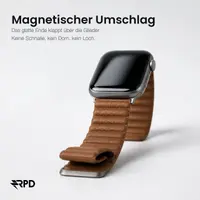 RPD Aurum Lederarmband Magnet Premium für Apple Watch 38/40/41/42mm - Cognac – Bild 3