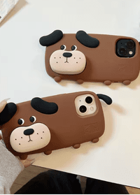 iPhone 12 / 13 / 14 / 15 Pro Max 14 / 15 Plus - süsser hund case mit lustigem 3D Effekt – Bild 1