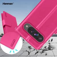 Google Pixel 10 / 10 Pro - Hanman Mill Flip Case mit 3 Kartenfächern, Pink – Bild 6