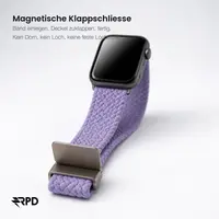 RPD Vela Cinturino Sport Nylon Intrecciato Parachute per Apple Watch 38/40/41/42mm - Lavanda – Bild 3