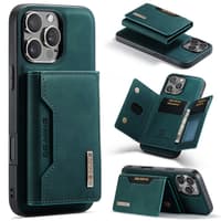 iPhone 11 Pro - DG.MING Back Case, leather look, card slots & magnetic closure, protective case, green – Bild 3
