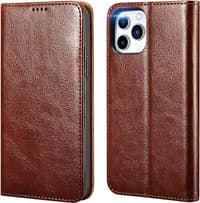 iPhone 14 Pro Max iCarer Classic Kunstleder Wallet Case braun - KJJS220804-BN – Bild 1