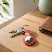 AirTag Keychain - RPD Faux Leather Case, Red – Bild 4