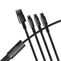 Baseus - Tungsten Gold - Cavo di ricarica rapida 3-in-1 da USB a M+L+C, 3,5A 1,5m, nero (CAMLTWJ-01) – Bild 8