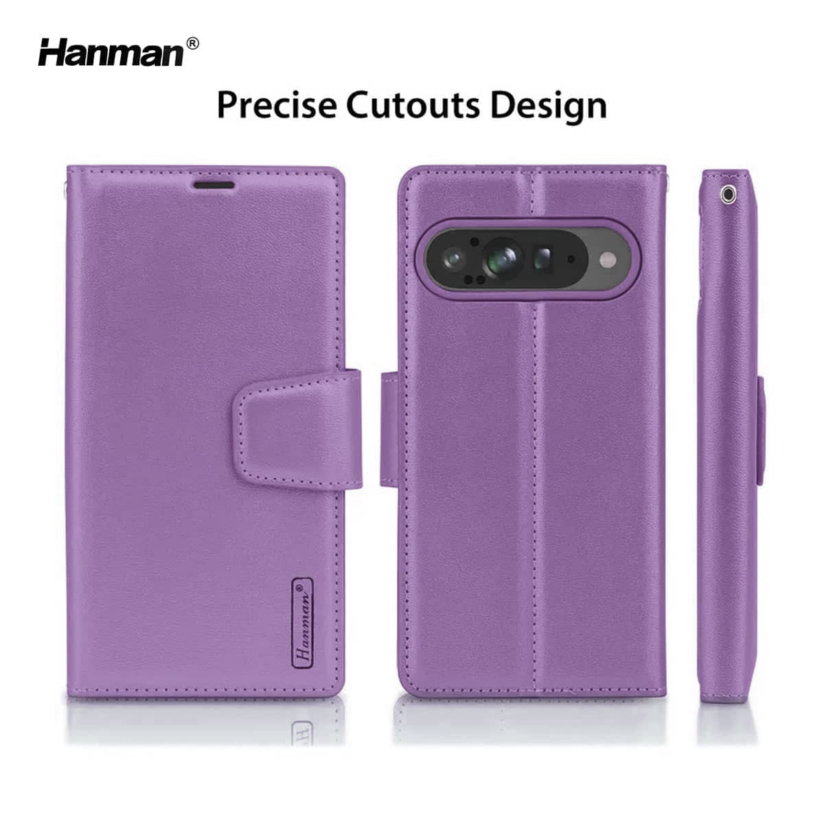 Google Pixel 10 / 10 Pro - Hanman Mill Flip Case mit 3 Kartenfächern, lila – 2