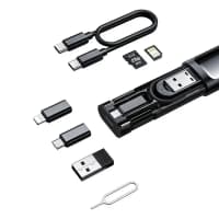 McDodo - Multifunctional box with charging cable, adapter and connector, black – Bild 3