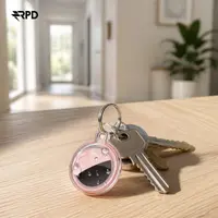 Porte-clés AirTag - RPD Coque TPU déperlante, transparente, Rose – Bild 4