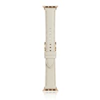 Apple Watch - Leather strap (44-49mm) - White with gold buckle – Bild 1