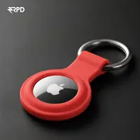 Étui de protection AirTag - RPD Housse en silicone souple avec anneau porte-clés, Rouge – Bild 4