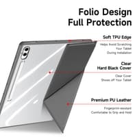 Samsung Galaxy Tab S10 FE / S9 FE / Tab S9 - Serie Dux Ducis Magi, custodia flip stand-up, grigio – Bild 2