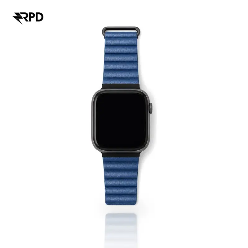 RPD Aurum Lederarmband Magnet Premium für Apple Watch 38/40/41/42mm - Mitternachtsblau