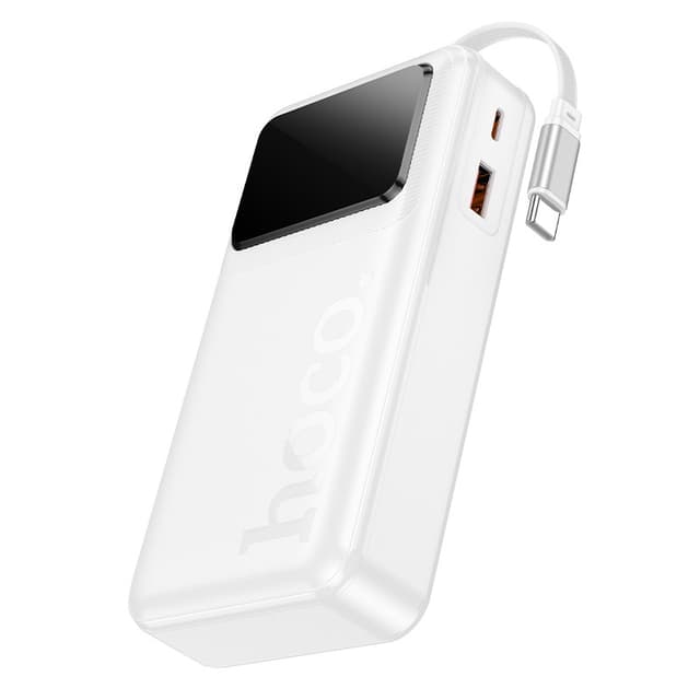 Hoco Q41 Powerbank 20000mAh with telescopic cable (1 x USB-C) and display, 22.5W+PD20W, white