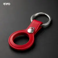 AirTag Schlüsselanhänger - RPD Echtleder-Schlaufe mit Druckknopf, Rot – Bild 4