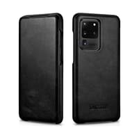 Samsung Galaxy S20 Plus - iCarer étui à rabat en cuir véritable noir (RS992007-BK) – Bild 1
