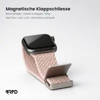 RPD Vela Cinturino Sport Nylon Intrecciato Parachute per Apple Watch 38/40/41/42mm - Rosa Sabbia – Bild 3