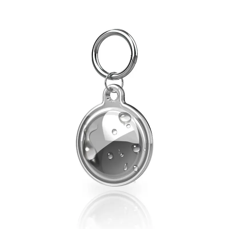 AirTag Schlüsselanhänger - RPD TPU Case, wasserabweisend, transparent, Schwarz