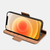 iPhone 12 Pro Max - iCarer Haixing Series Étui portefeuille en cuir véritable Étui portefeuille 2-en-1, magnétique, marron clair – Bild 5