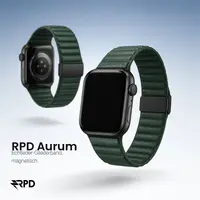 RPD Aurum Lederarmband Magnet Premium für Apple Watch 38/40/41/42mm - Olivgrün – Bild 5