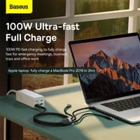 Baseus - Flash series Ⅱ - 2-in-1 charging cable U+C to M+L+C, 100W 1.2m, black (CASS030101) – Bild 5