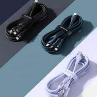 Baseus Flash Series Ⅱ One-for-three Fast Charging Cable USB to M+L+C 100W 1.5m schwarz (CASS030001) – Bild 7