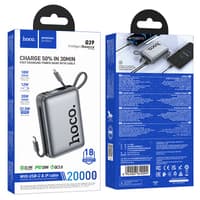 Hoco Q39 Eminente 22.5W + PD20W Powerbank mit Kabel, 20000mAh, dunkelgrau – Bild 6