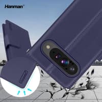 Google Pixel 10 Pro XL - Hanman Mill Flip Case mit 3 Kartenfächern, blau – Bild 6