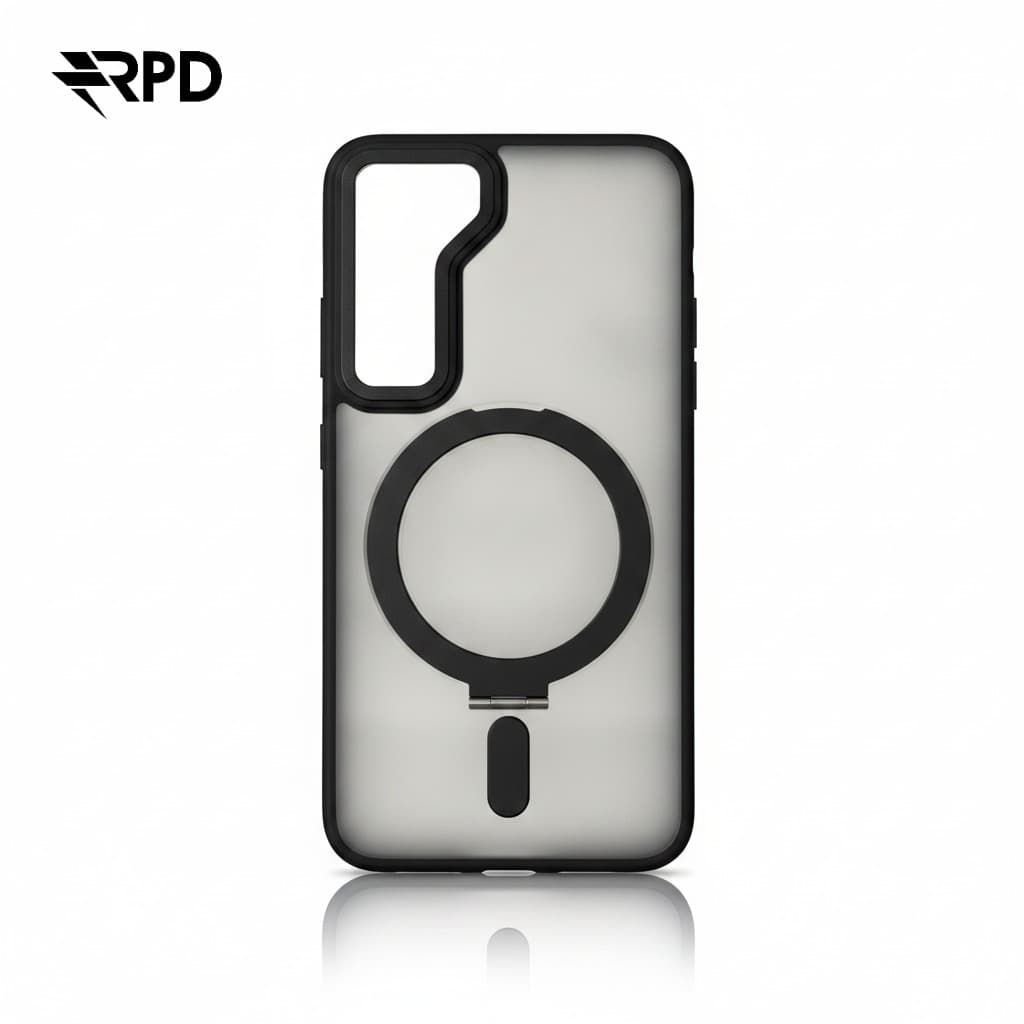 Samsung Galaxy S23 - MagSafe stand case with ring, black, robust plastic back case