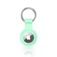 Étui de protection AirTag - RPD Housse en silicone souple avec anneau porte-clés, Vert – Bild 1