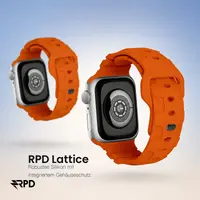 RPD Lattice Silikonarmband Karo-Muster für Apple Watch 38/40/41/42mm - Orange – Bild 5