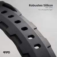 RPD Lattice Silikonarmband Karo-Muster für Apple Watch 38/40/41/42mm - Schwarz – Bild 2