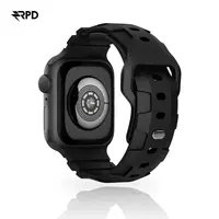 RPD Lattice Silikonarmband Karo-Muster für Apple Watch 38/40/41/42mm - Schwarz – Bild 1