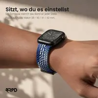 RPD Vela Sportarmband Nylon Geflochten Parachute für Apple Watch 38/40/41/42mm - Sturmblau – Bild 4