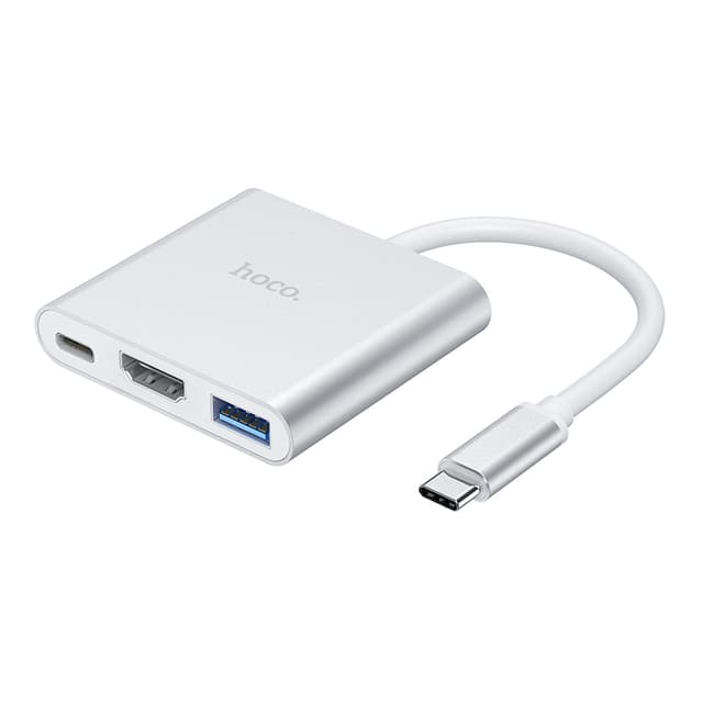 Hoco HB14 USB-C Adapter for USB | HDMI | USB-C Silver