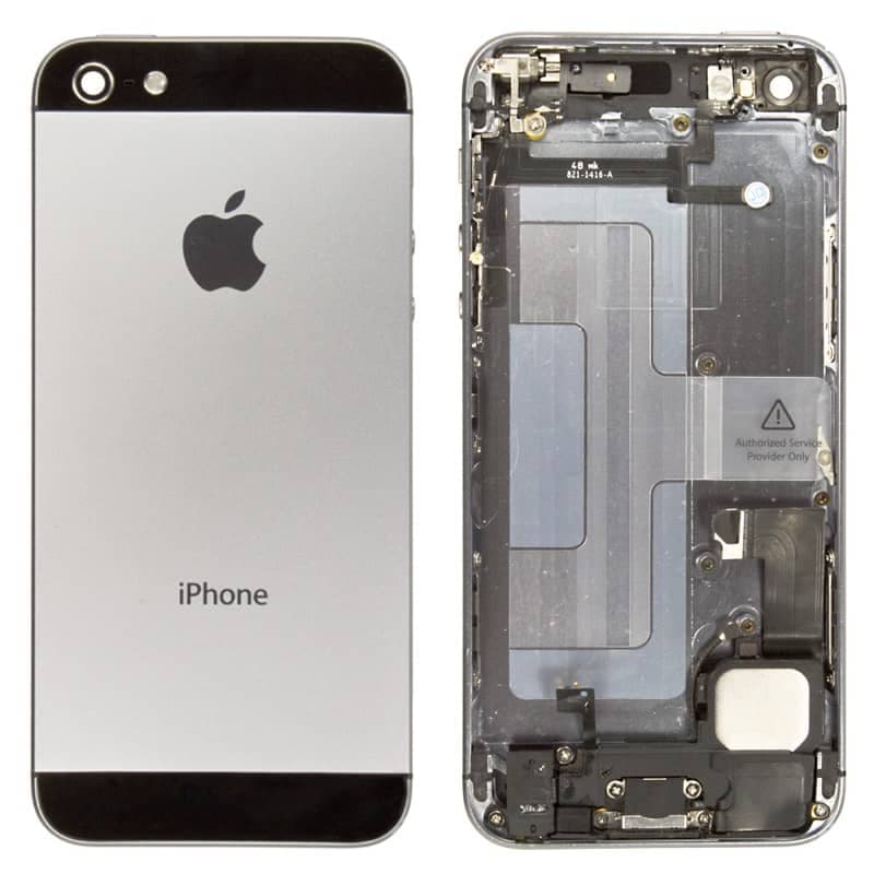 Apple iPhone 5 Backcover grau/schwarz mit Logo, neu, original
