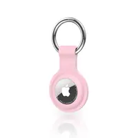 Étui de protection AirTag - RPD Housse en silicone souple avec anneau porte-clés, Rose – Bild 1