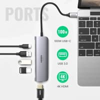 Ugreen - USB-C Hub 5-in-1 (4x USB-A + HDMI) (CM136 / 70495), gray/black – Bild 7