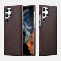 Samsung S22 Ultra - iCarer Horse Leather Back Case Coffee ALS2201 – Bild 1