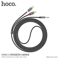 Hoco - Double Lotus Rca Audio Cable 3.5MM 1.5M (UPA10), Schwarz – Bild 2