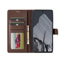 Google Pixel 9 / 9 Pro - LC.IMEEKE Wallet Etui mit 3 Kartenfächern & Magnetverschluss, braun – Bild 2
