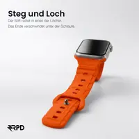 RPD Lattice Silikonarmband Karo-Muster für Apple Watch 38/40/41/42mm - Orange – Bild 3